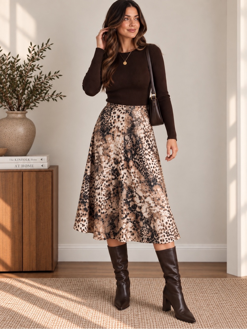 Jones Wear Animal Print Midi Skirt Size 10 Abstract Leopard Cheetah
